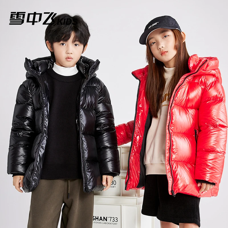 雪中飞儿童亮面黑金蓄热内里鹅绒服时尚保暖- X301417413FT -LL