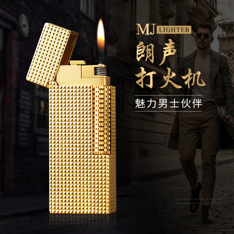 名爵充气打火机全铜超薄创意个性巴黎叮复古原装正品男士送礼火机