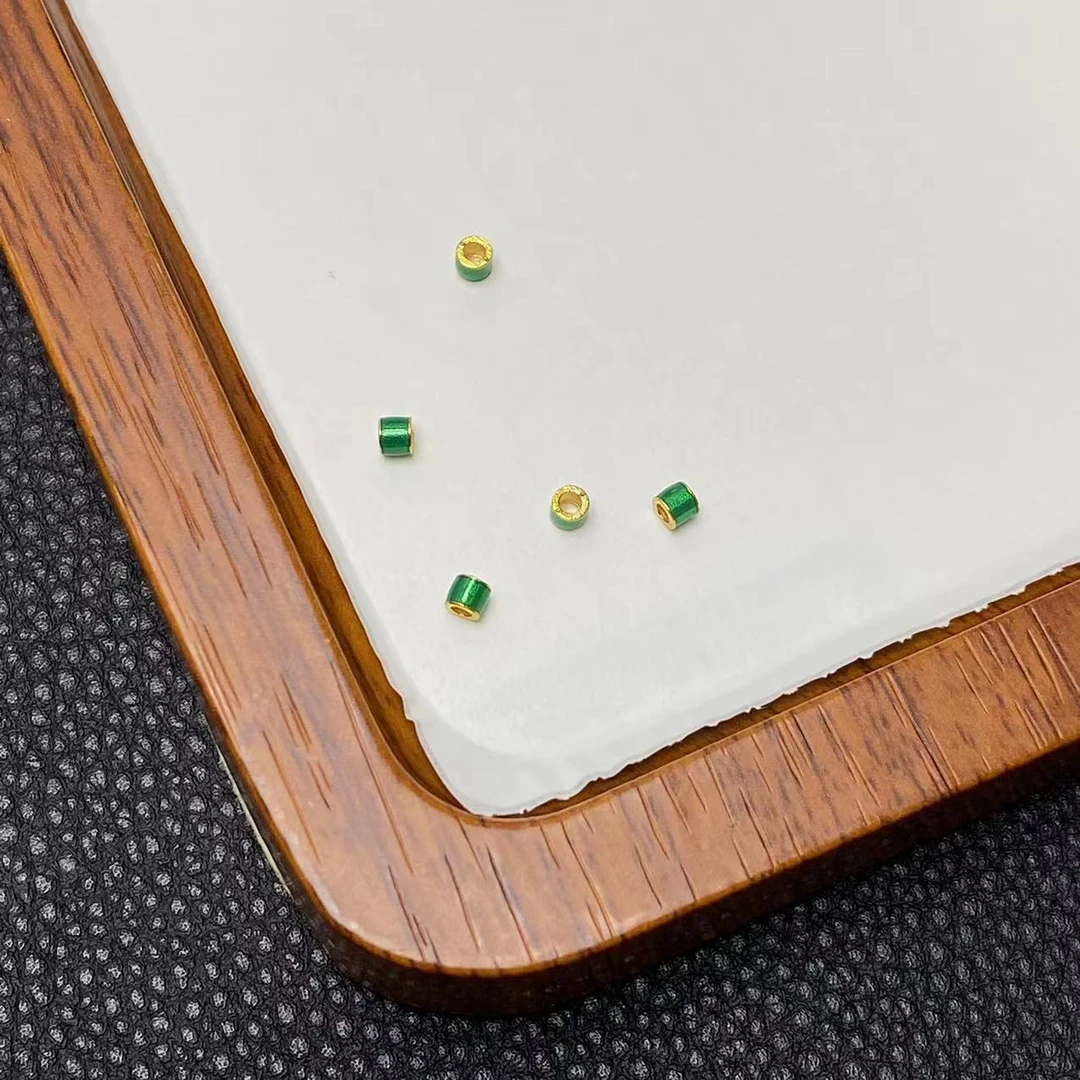 YZ2507-18K金珐琅2.8mm绿色配件-XZZ