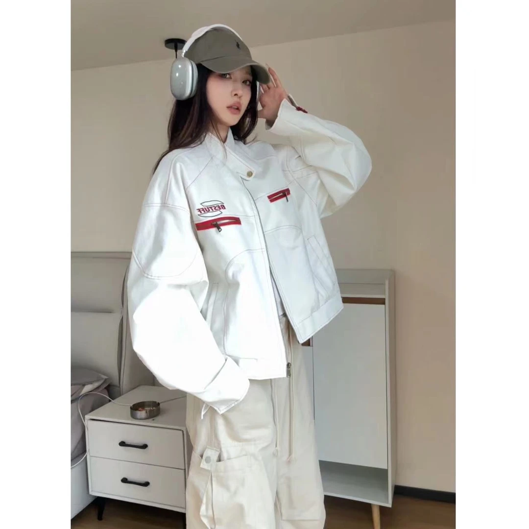 皮衣春夏款白色98