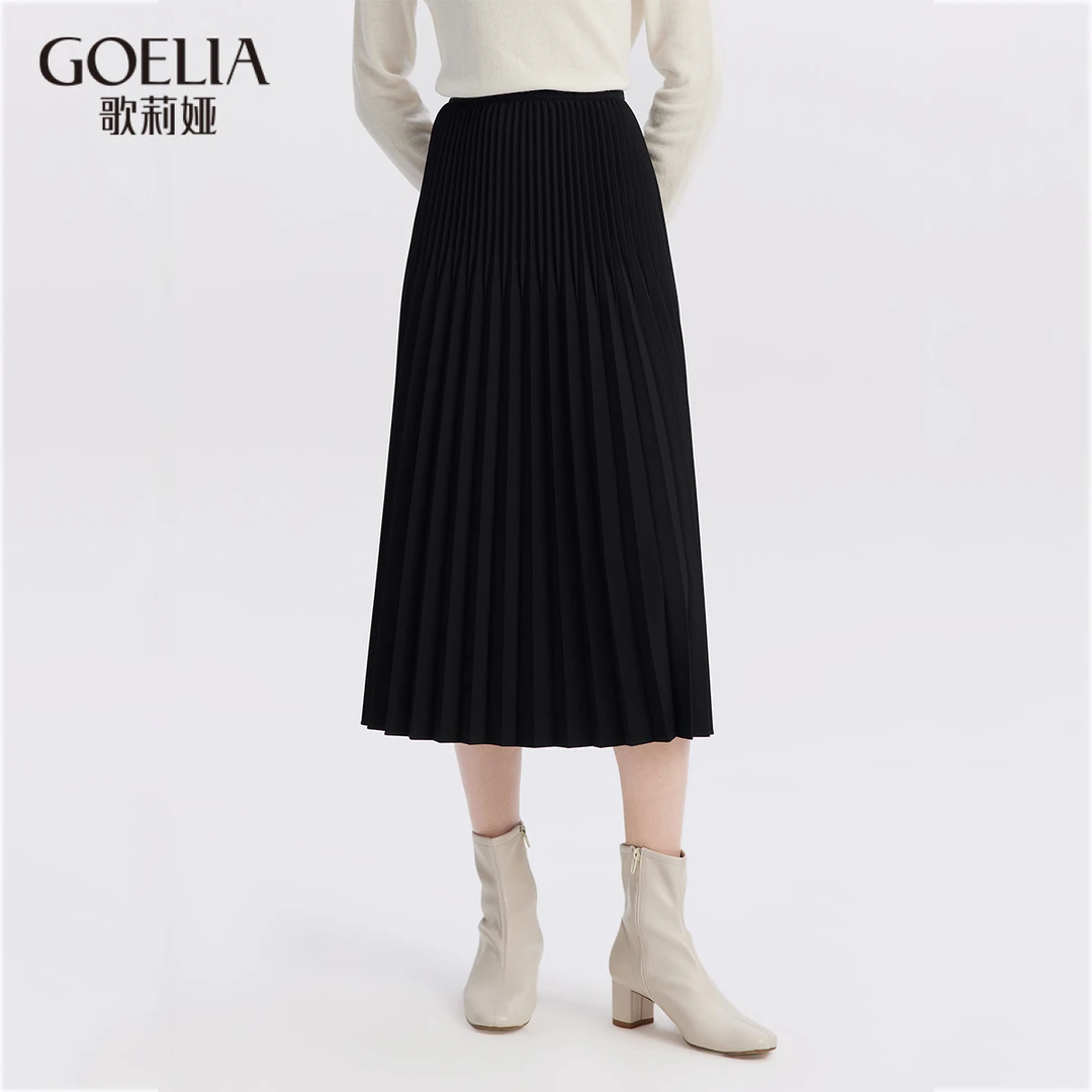 歌莉娅新品  压褶半截裙  1ADC2B020