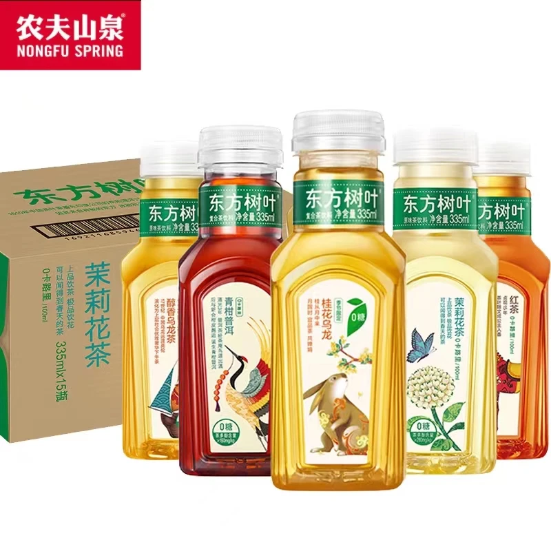 农夫山泉 东方树叶335ml小瓶装青柑普洱乌龙茉莉花茶味无糖茶饮料