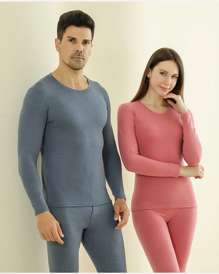 秋冬德绒保暖内衣套装亲肤柔软双面磨毛内穿打底男女秋衣秋裤