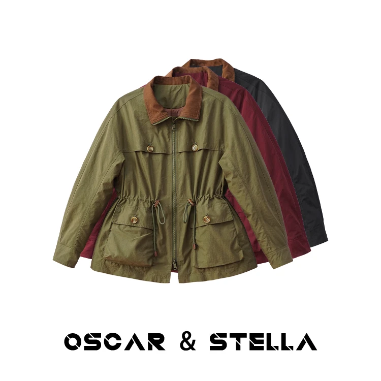 O&S【白鹅.绒】宽松翻领保暖收腰鹅绒服外套41 9859