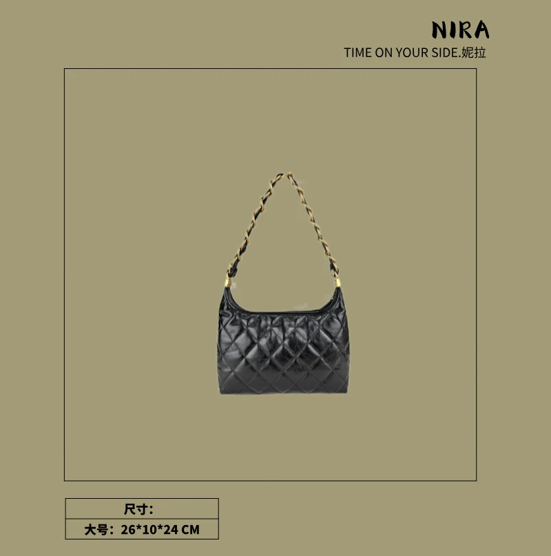 【Nila.真皮】0006新款秋冬轻奢复古气质时尚百搭单肩斜挎包包女包