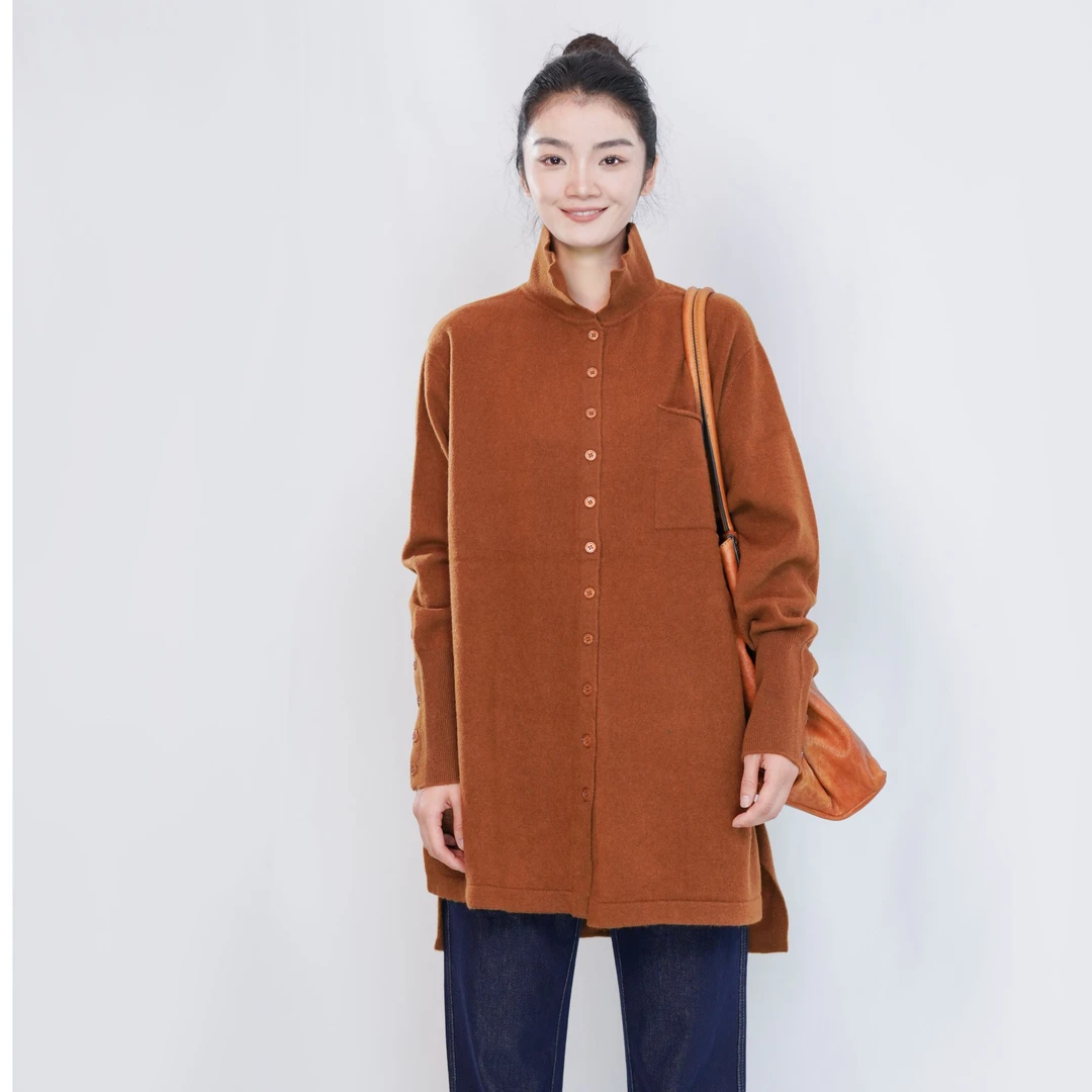 CHUN·「塔希提羊毛针织衫」时尚休闲复古立领百搭简约文艺气质日常