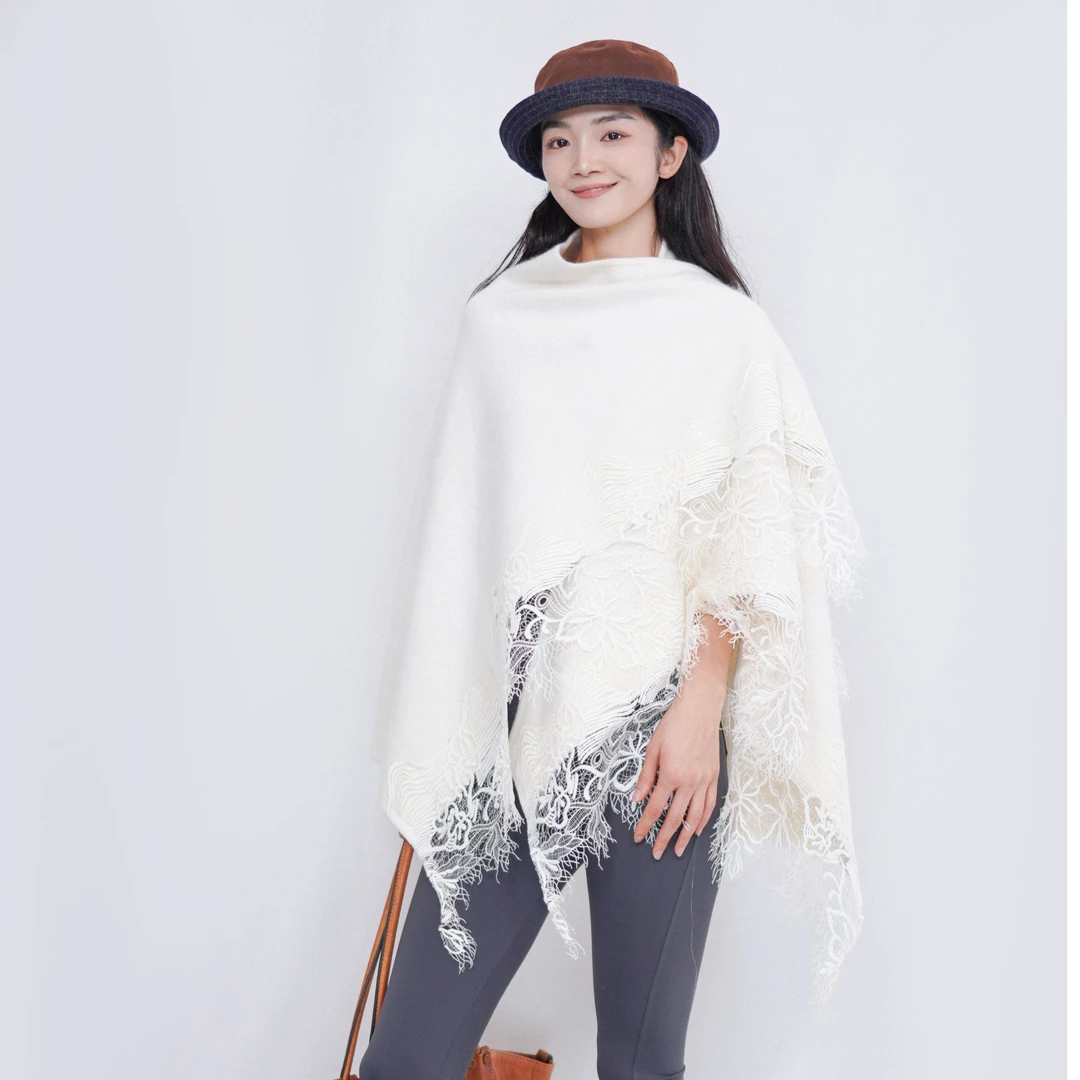 CHUN·「兹文针织披肩」时尚百搭宽松印花设计师减龄感气质文艺休闲