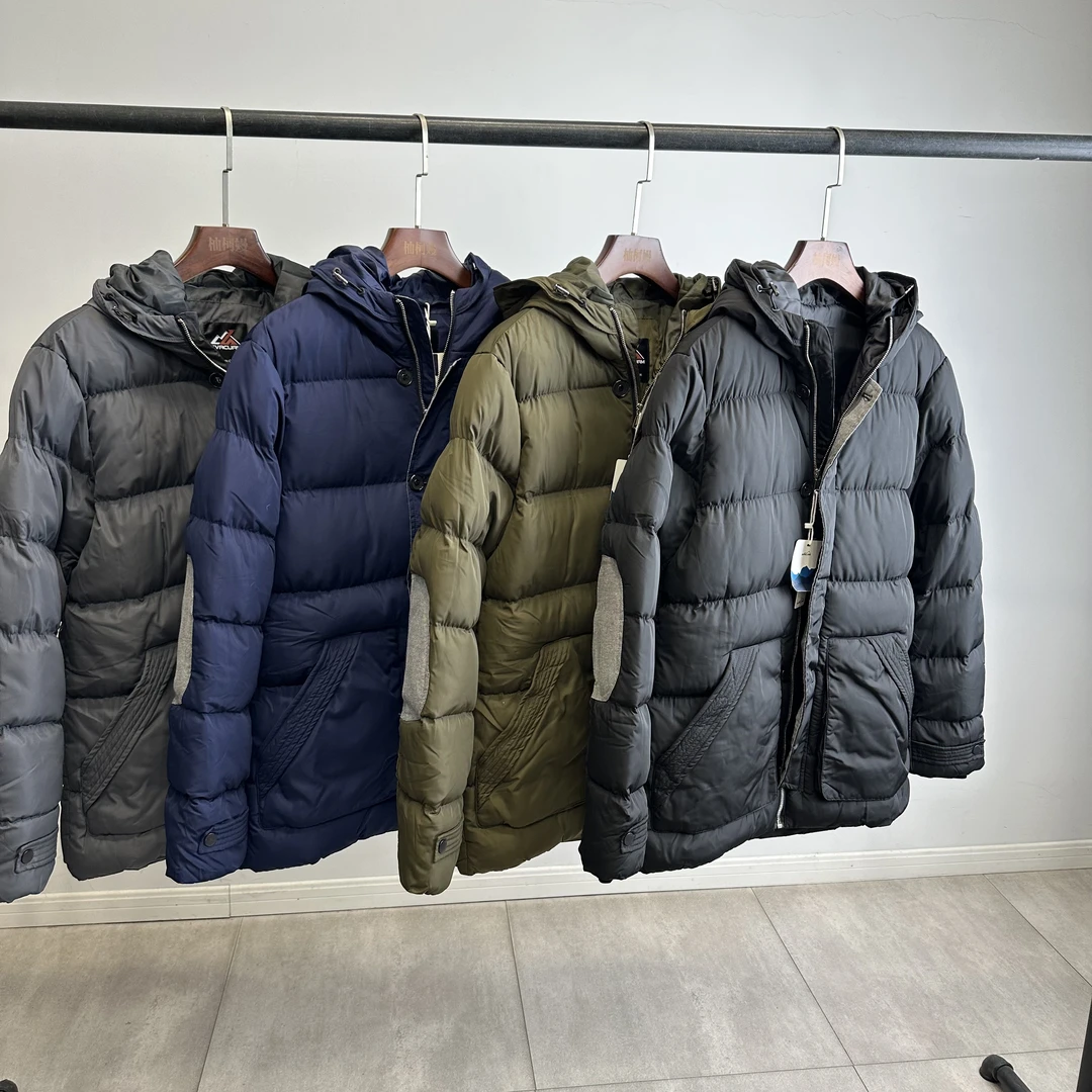 外贸户外男士加厚保暖中长款连帽棉服冬季保暖上衣带帽外套5139