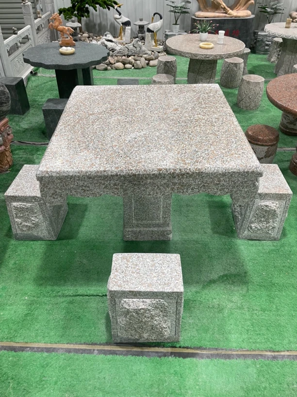 庭院别墅石桌石凳花岗岩石材加工美观大气实用各场所可用