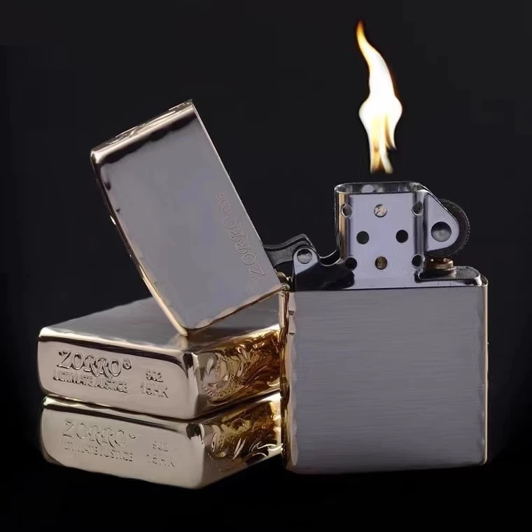 正品佐罗煤油打火机ZORRO老式砂轮纯铜个性创意定制DIY刻字送男友