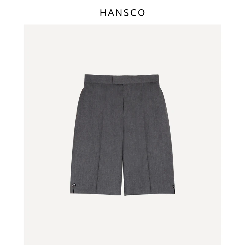 Hansco 高支精纺100％棉羊毛 轻薄好穿 五分裤西装短裤H2306AKZ149