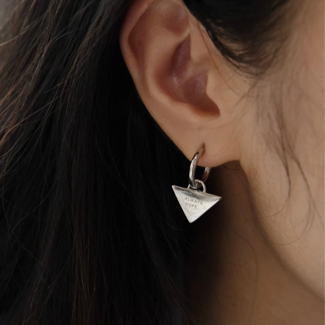 925银耳饰 Heymen黑门 常存盼望 原创设计 三角形s925银耳饰耳环