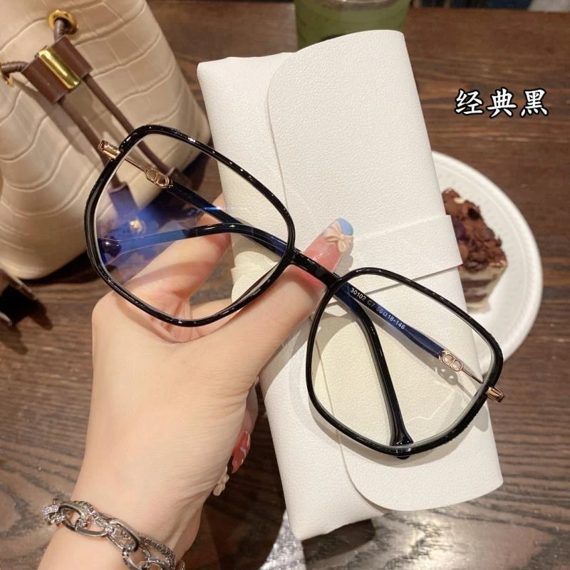 新款素颜潮流近视眼镜框TR90防蓝光素颜镜网红大框显瘦可配度数镜