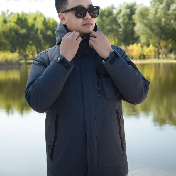 鲍尔曼BAOERMAN男士都市机能冬季保暖户外内胆羔羊毛加鸭绒86611