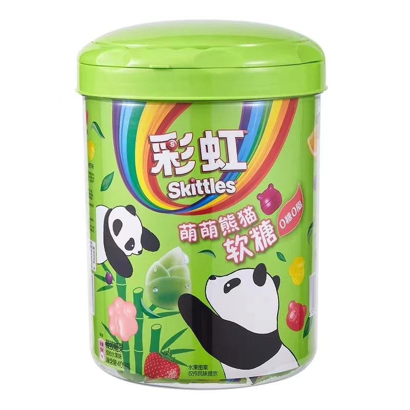 彩虹糖萌萌熊猫软糖多种口味混合软糖409g凝胶糖果0糖