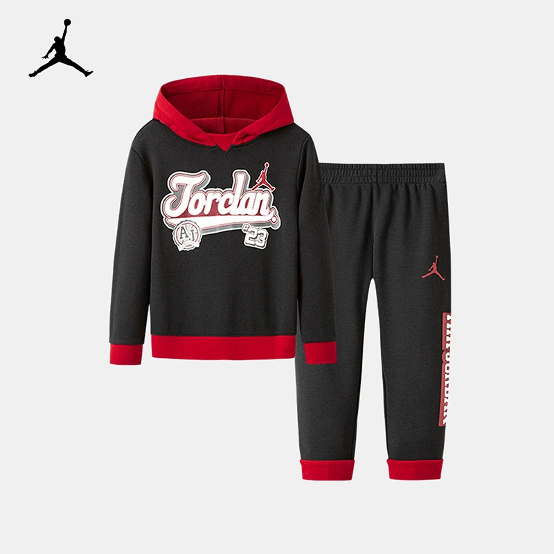 AirJordan耐克童装男童套装连帽休闲长袖套头卫衣JDB-EE-A391