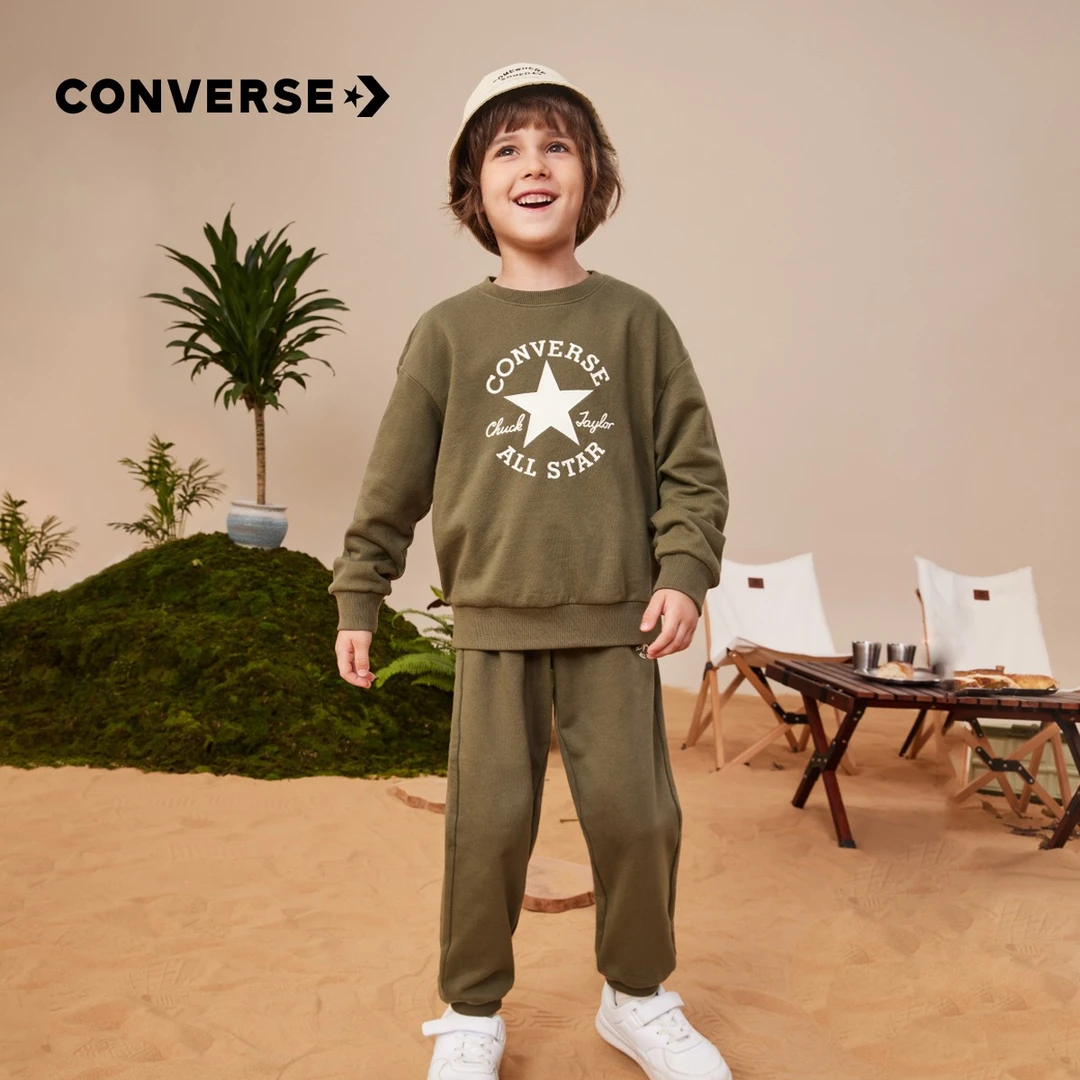 Converse匡威童装男女款圆领套装卫衣春秋男童CNVN-T8-D142/D344