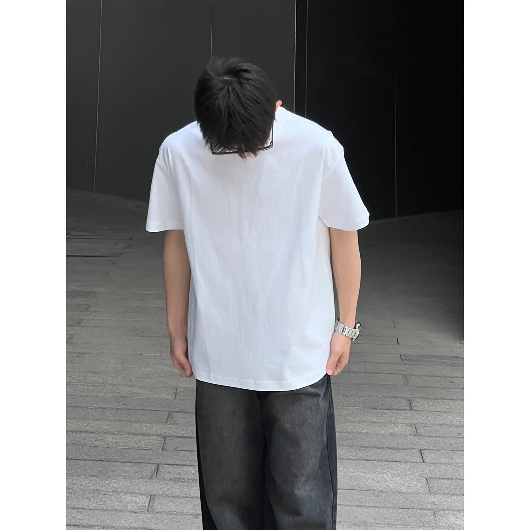 【2.0版本280G】索罗娜凉感短袖小领口重磅纯色T恤百搭休闲情侣简约