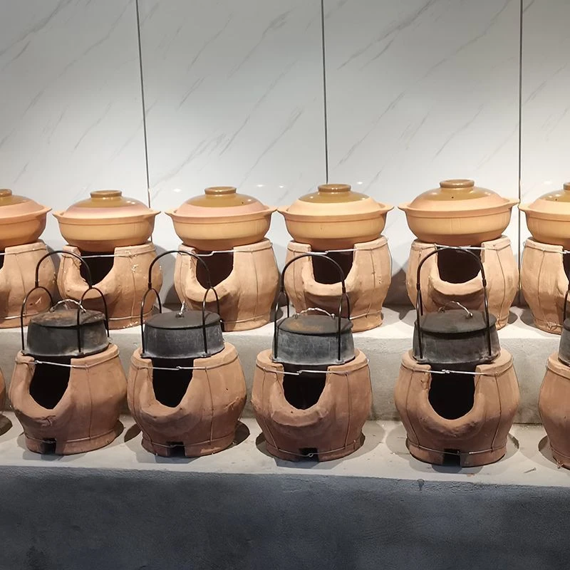 手工泥炉小土灶炖鸡柴火炉砂锅泥土灶农家乐煨鸡汤土炉子炭炉火锅