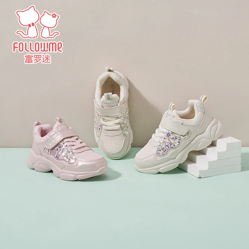 ⑤拼款高货运动鞋-富罗迷女童鞋子春秋季小学生软底防滑休闲跑步鞋