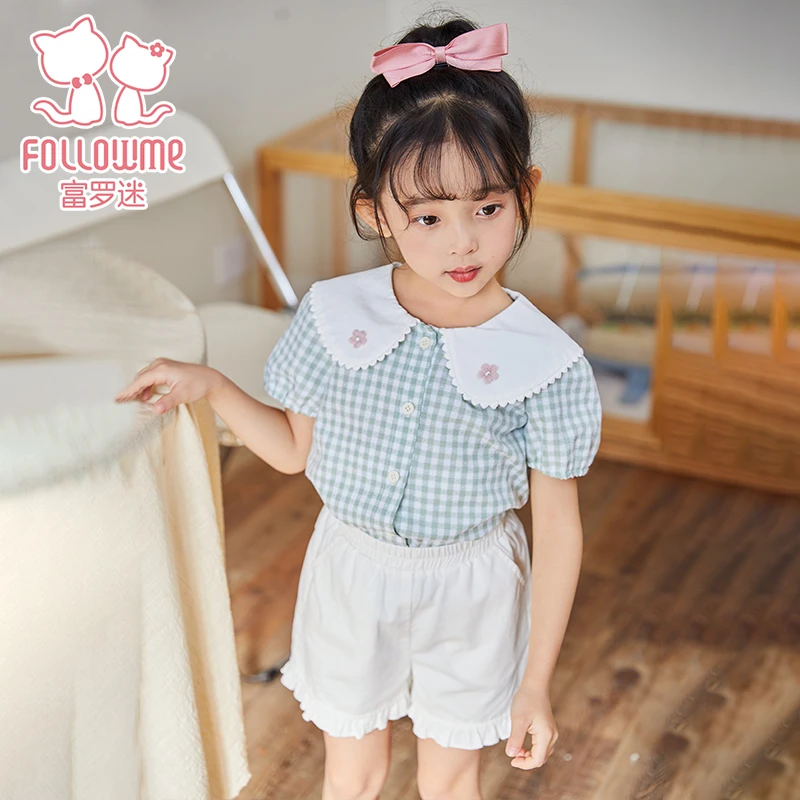 富罗迷女童套装夏款新款中小童夏天可爱甜美两件套FB3B886T