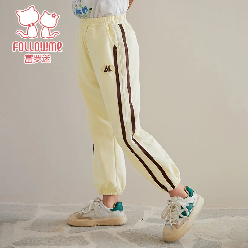 富罗迷女童运动裤秋季宽松透气简约学生跑步休闲裤松紧F4A9334K