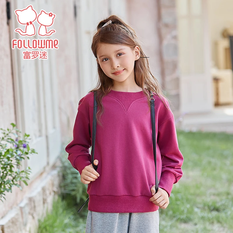 女童卫衣儿童装秋季新款洋气宽松百搭学生打底圆领上衣F3C8615Z