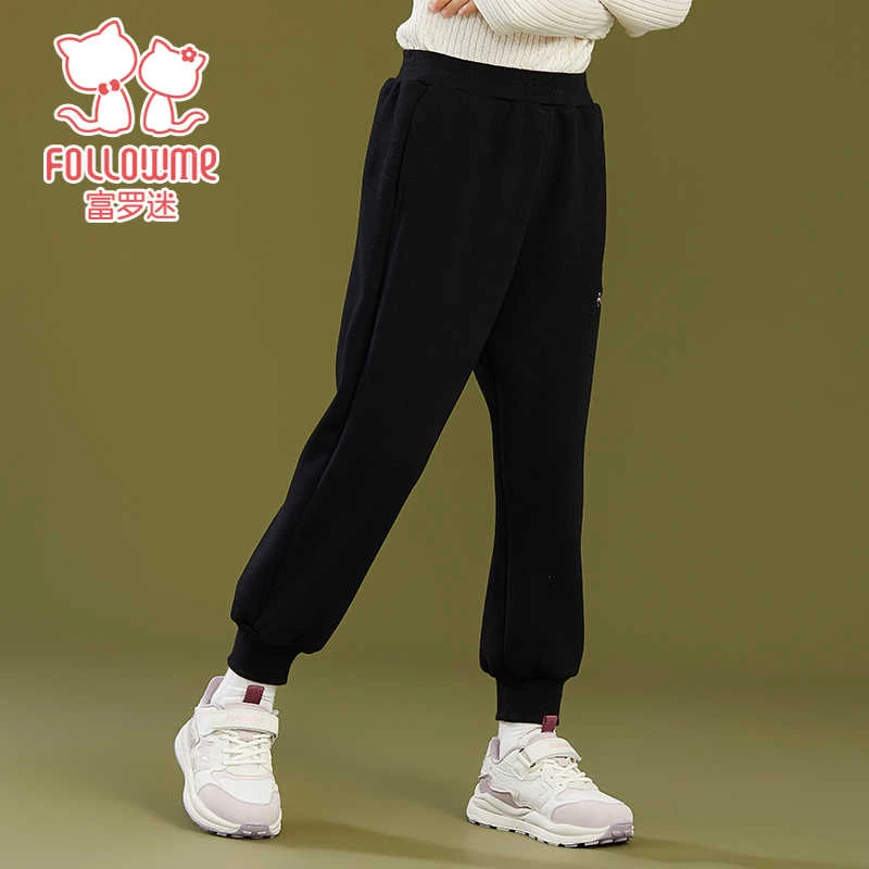 富罗迷女童运动裤儿童装新款冬季加绒保暖裤F3D9151K