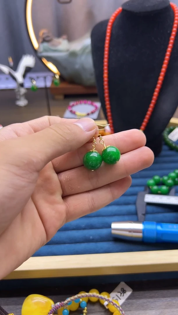 【闪购商品】翡翠耳饰14K金镶嵌E333