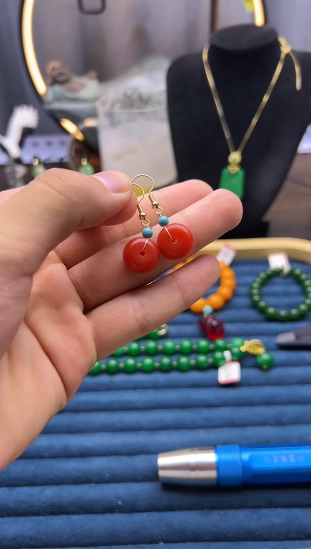 【闪购商品】蜜蜡耳饰14K金镶嵌E62