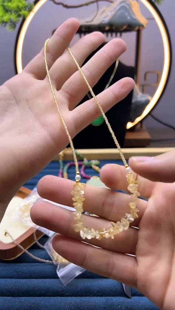 【闪购商品】水晶颈饰14K金镶嵌A43