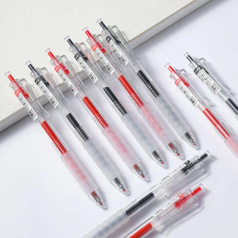<10支>高颜值作业神器云握手按动刷题笔ST按动中性笔0.5小红笔