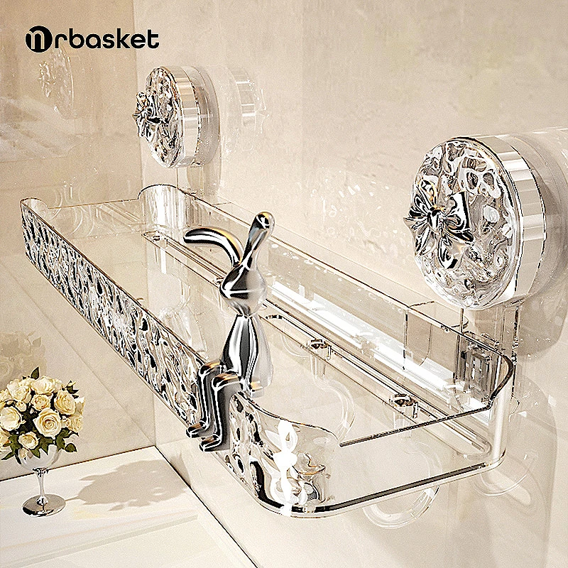 波纹吸盘置物架卫生间壁挂收纳浴室挂架免打孔洗手间吸盘式收纳架