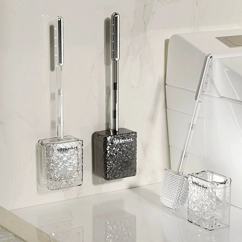 马桶刷长柄挂墙式免打孔壁挂式清洁刷硅胶洁厕刷卫生间多功能刷子