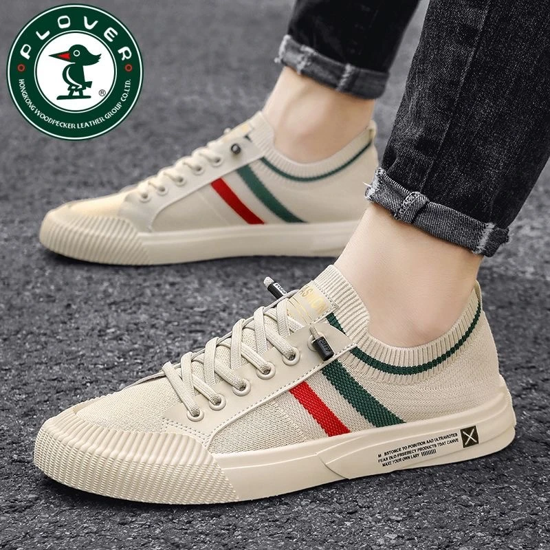 PLOVER官方正品男鞋新款透气飞织鞋潮流百搭男鞋韩版休闲运动鞋