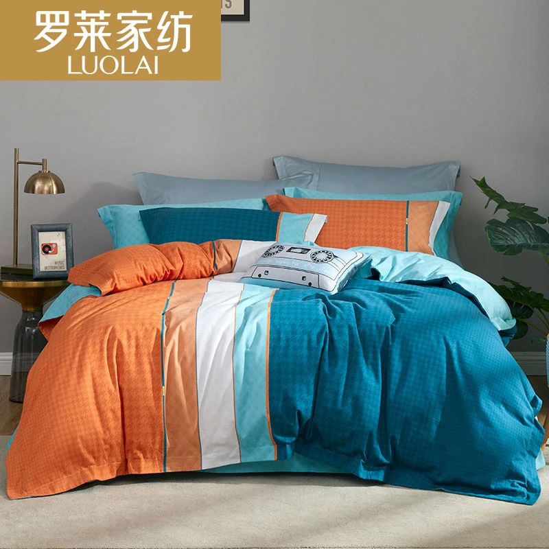 罗莱家纺全棉磨毛四件套加厚保暖套件亲肤床品龙年-格伦格乐章
