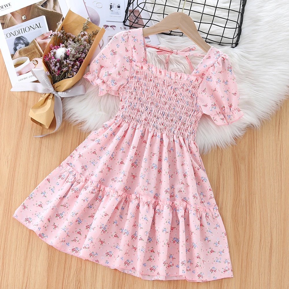女童连衣裙夏季2025新款儿童碎花吊带小清新小女孩夏季连衣裙