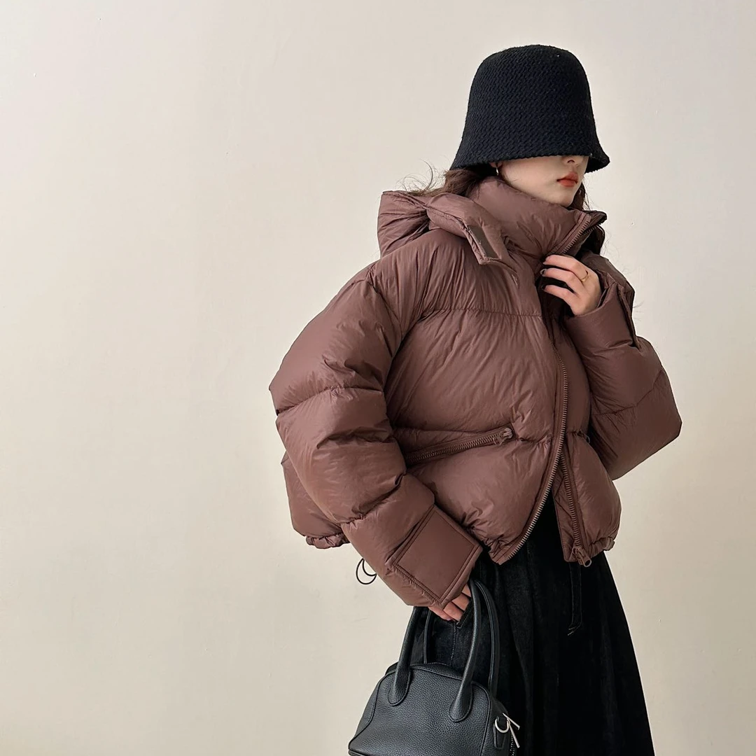 泡芙云朵新国标90白鸭绒加厚轻便保暖防寒羽绒服女短款小个子轻便