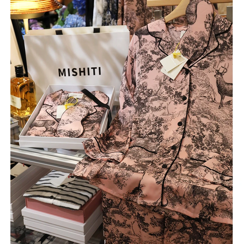 米诗缇【粉底百兽图】小众潮牌时尚设计师可外穿长袖长裤睡衣家居服