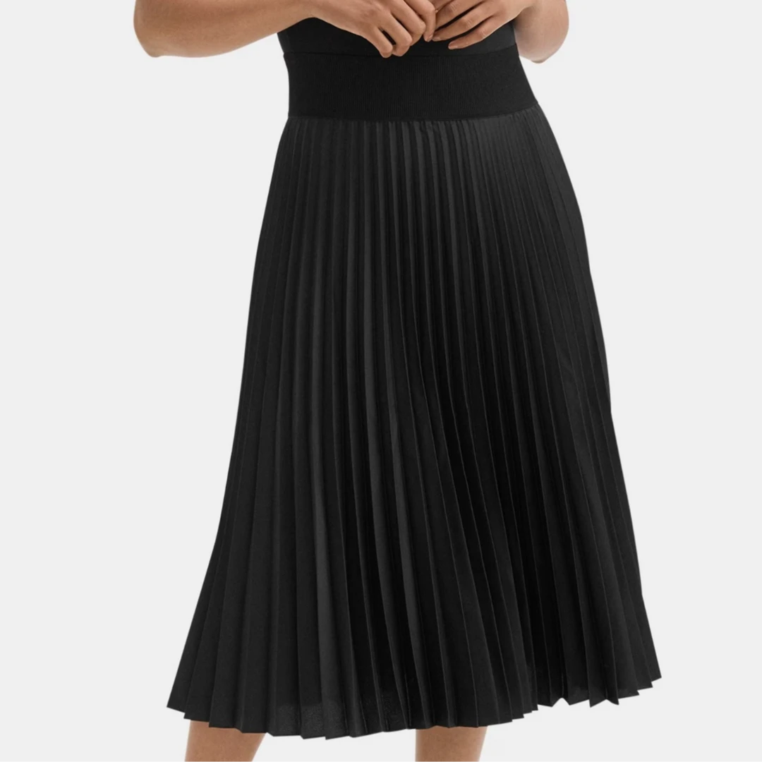 THEORY 美国直邮DOROTHEA RIB中长款百褶半身裙N075301R