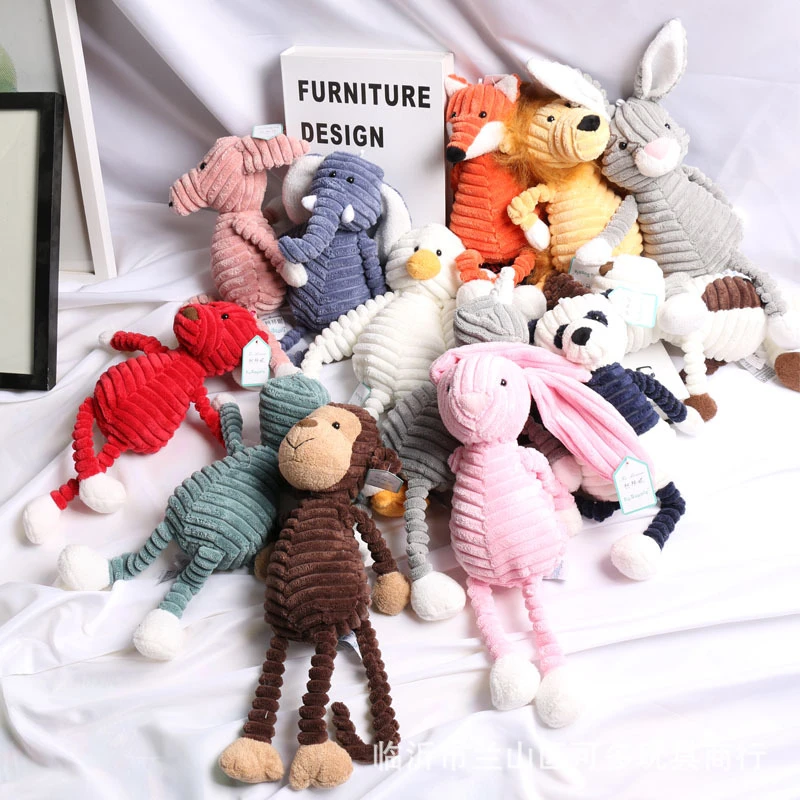 丑萌条纹灯芯绒动物公仔挂件毛绒玩具娃娃少女心礼物安抚玩偶独立