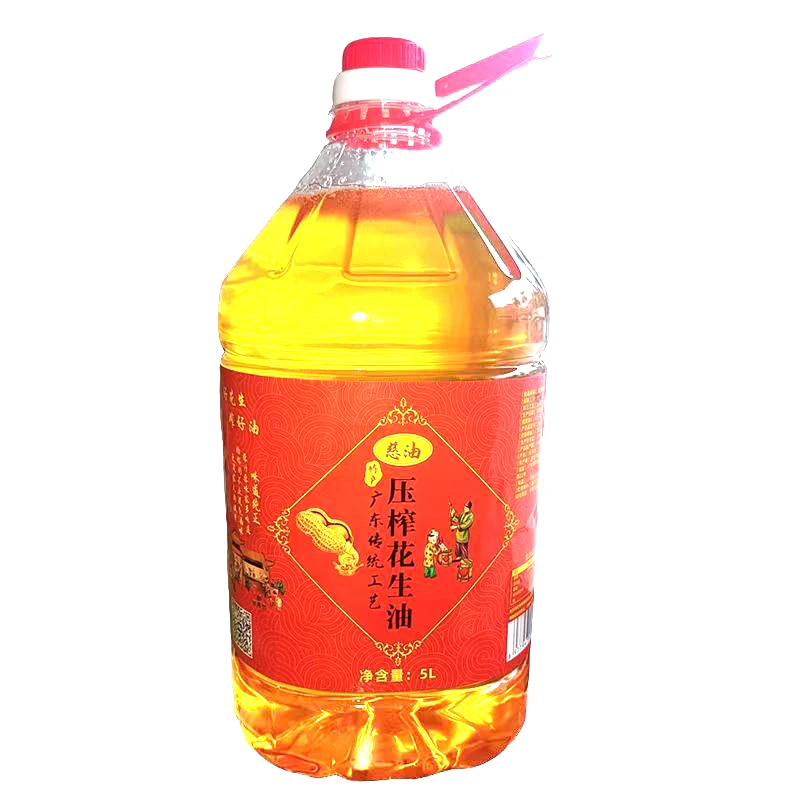 慈油纯正花生油自榨纯香广东古法物理压榨原汁原味食用植物油5L