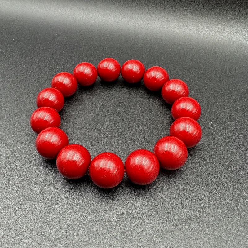 天然辰砂天然紫金砂A34辰砂手串14mm朱砂手链女 本命年手环