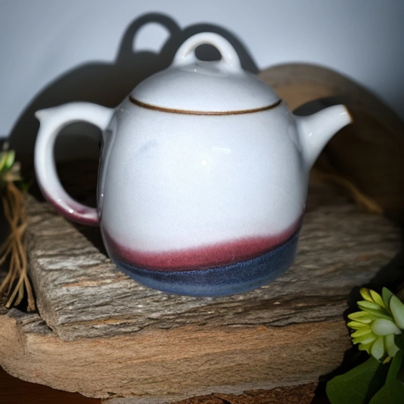 精美茶具七彩彩虹釉色支烧壶