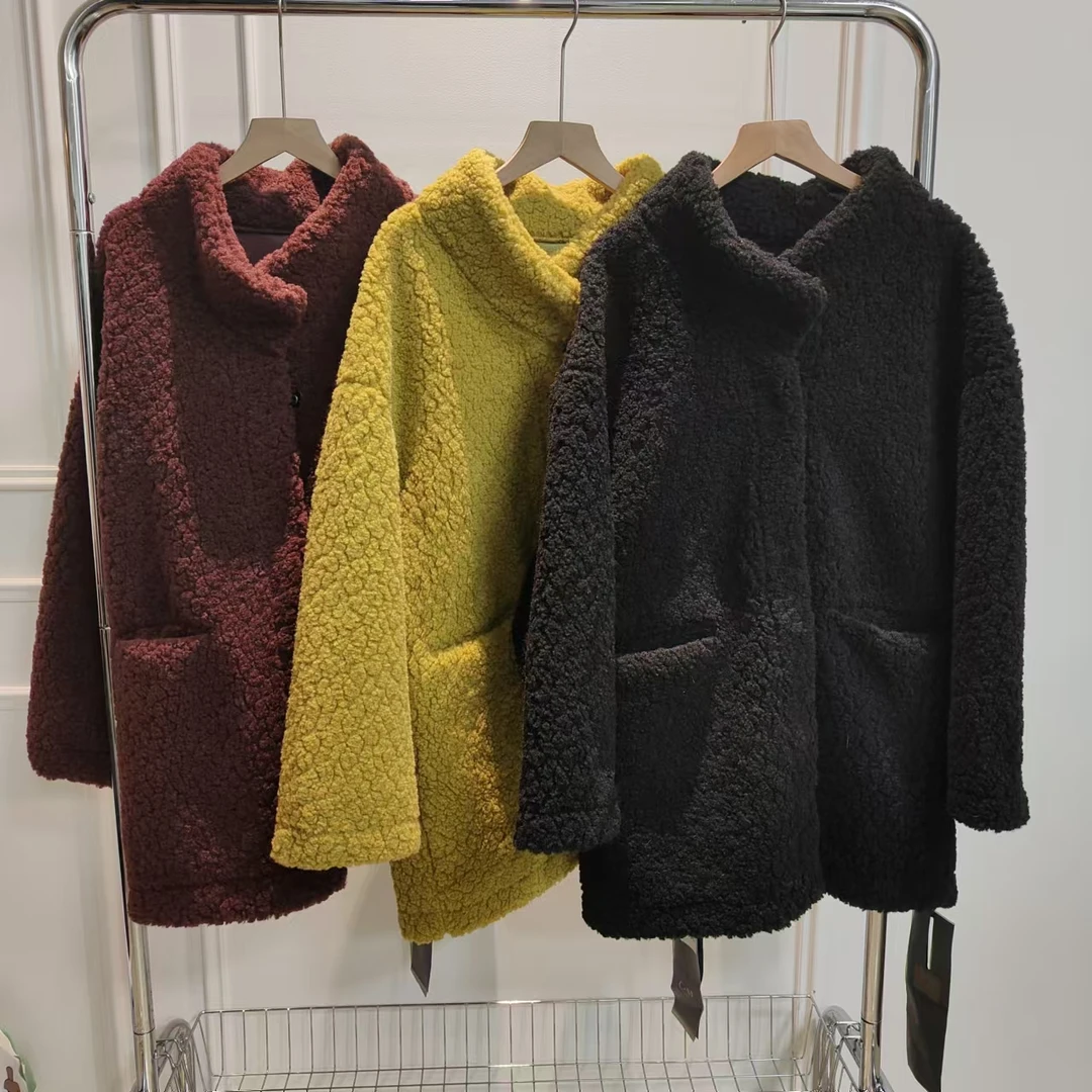 衣长78   33067【莓果羊羔】毛毛外套