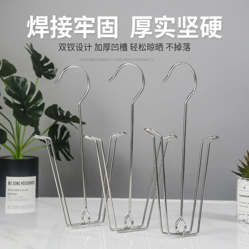 不锈钢晾鞋架阳台晒鞋子挂钩晾晒架室外晒鞋架窗台多功能宿舍斜挂