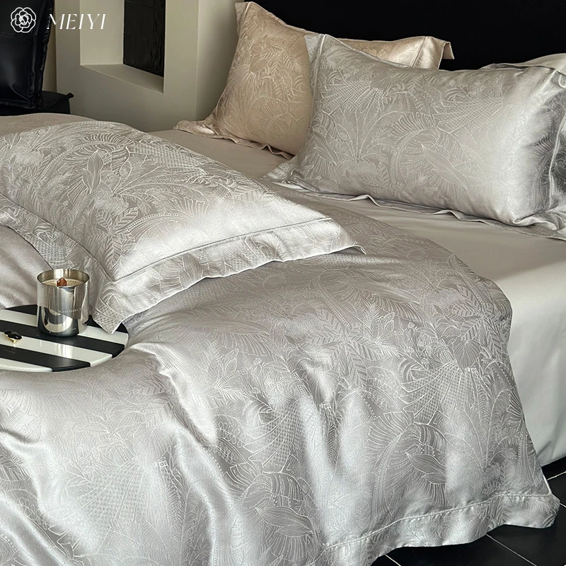 轻奢高级感高精密锦缎提花100S长绒棉四件套床单被套纯棉床上用品