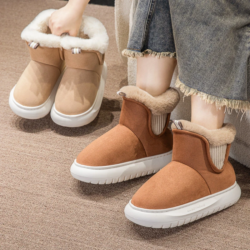 棉拖鞋女秋冬季外穿时尚百搭高帮加厚加绒保暖厚底踩屎感女士棉鞋