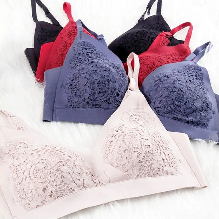 爆款小胸聚拢内衣深V性感舒适文胸无钢圈防下垂女士时尚透气0559