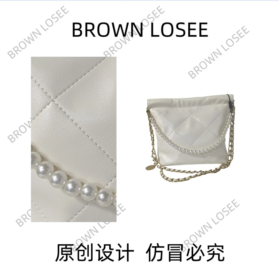 垃圾袋包包女士新款奢饰品大牌单肩小香托特包E1047#白色